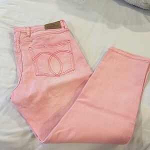 Jordache Pink/Red High-Rise Straight Jeans